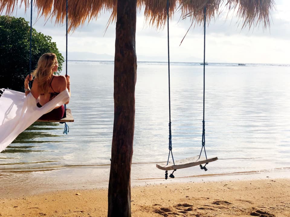 SunDari on beach swing, Bali